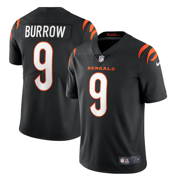 Women's Cincinnati Bengals #9 Joe Burrow 2021 Black NFL Vapor Limited Stitched Jersey(Run Small)